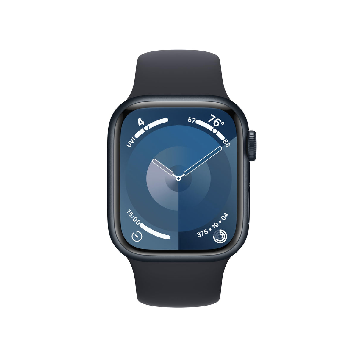 Apple Watch Series 9 (GPS) 41mm Aluminum Case with Midnight Sport Band (S/M) - Midnight - MR8W3LW/A - Image 2