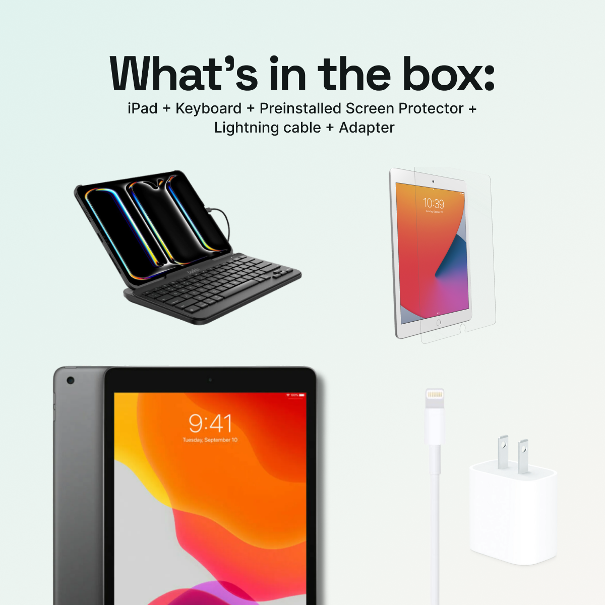 iPad 7th Gen + Belkin Keyboard - Pack - Image 5