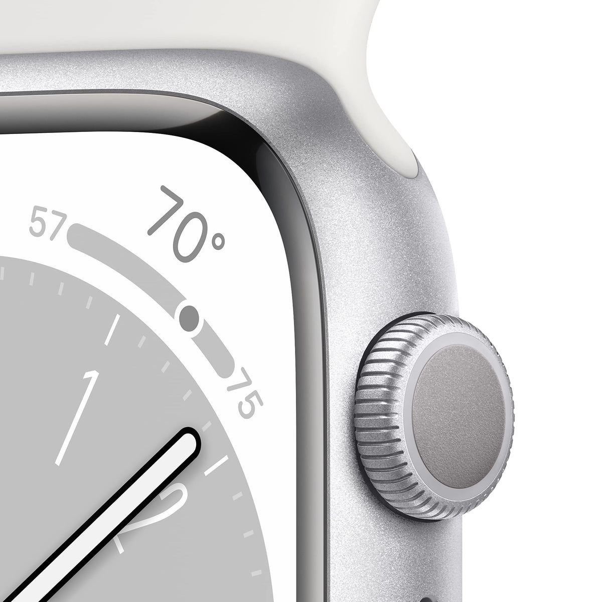 Apple Watch Series 8 (GPS) 41mm Aluminum Case w/ White Band - M/L Silver - MP6M3LL/A - Image 3