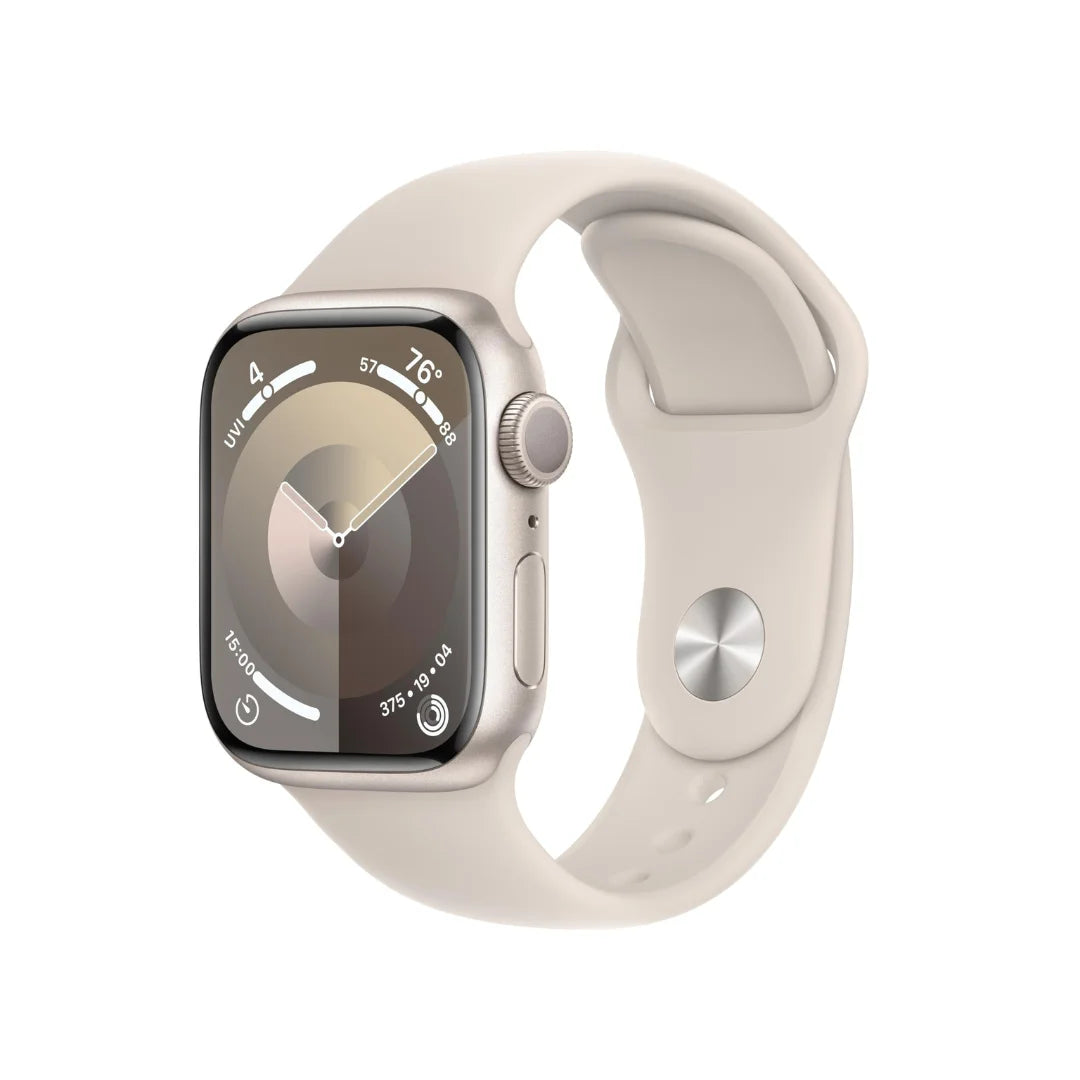 Apple Watch Series 9 GPS 41mm Starlight Aluminum Case with Starlight Sport Band - S/M - Starlight - MR8T3LW/A